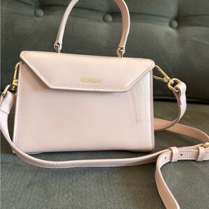 Blush Pink Top-Handle Satchel with Detachable Strap